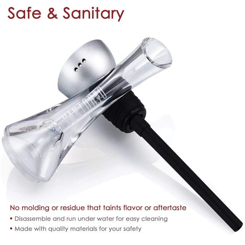 Vintorio Wine Aerator Pourer - Premium Aerating Pourer and Decanter Spout (Silver) - Image 4